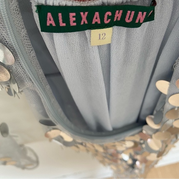 Alexachung Paillette Embellished Silver Sequin Mirror Ball Tulle Midi Dress - Picture 7 of 16